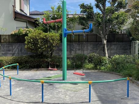 A colorful and uniquely designed swing, JPG