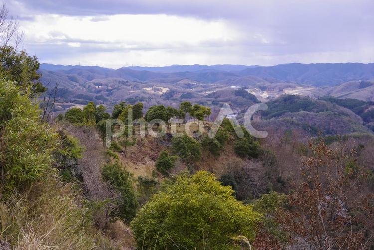 兵庫県佐用町にある利神城跡 利神城,石垣,遺構の写真素材