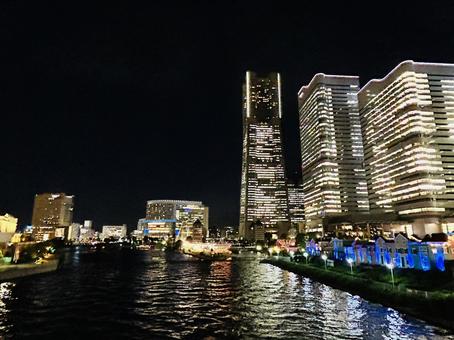 みなとみらいの美しい夜景 みなとみらいの美しい夜景 みなとみらい,横浜,神奈川の写真素材