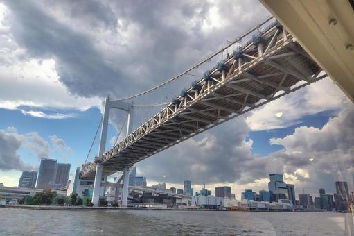 船からの眺め1 船からの眺め1 レインボーブリッジ,空,旅の写真素材