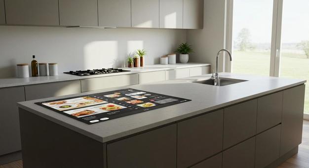 AIタッチシートを使う最新のキッチンの写真