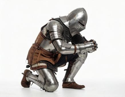 膝まづいている騎士 膝まづいている騎士の写真