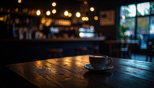 落ち着いたカフェで一息コーヒータイム 落ち着いたカフェで一息コーヒータイムの写真