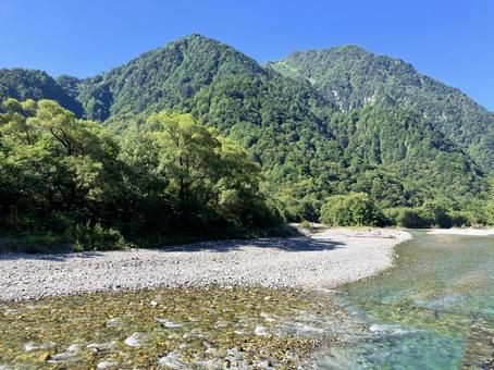 梓川の流れ 明神付近から 梓川の流れ 明神付近から 明神橋,梓川,上高地の写真素材