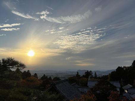 黄昏れ たそがれ,黄昏れ,夕陽の写真素材