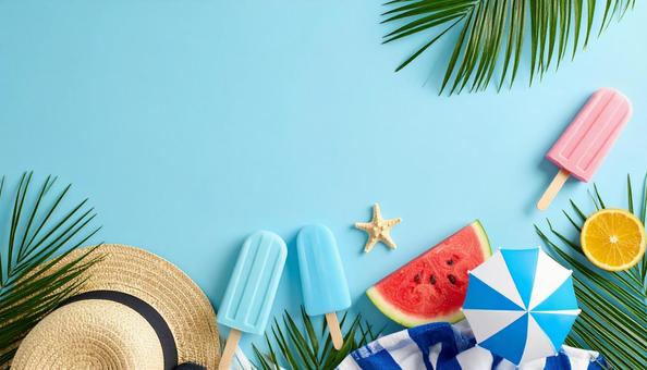 夏のイメージのポップな背景素材 夏のイメージのポップな背景素材の写真