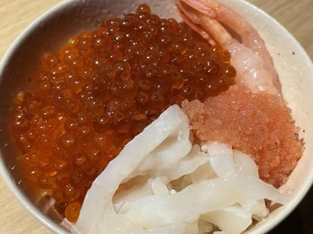 海鮮丼 海鮮丼 海鮮丼,海鮮,イクラの写真素材