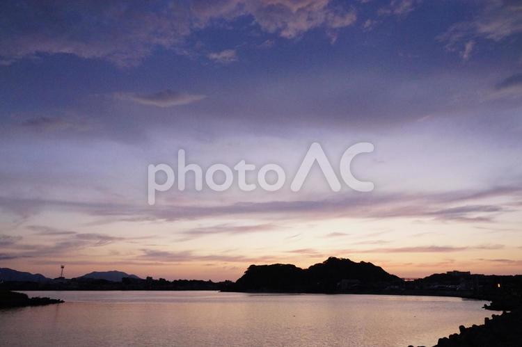 夕暮れの風景 夕方,夕景,空の写真素材