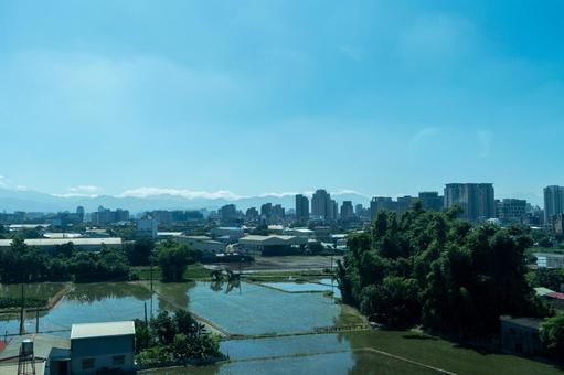 台湾郊外の都市風景 台湾,台北,アジアの写真素材