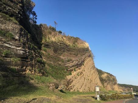 伊豆大島バームクーヘン 伊豆大島バームクーヘン 伊豆大島,伊豆大島地層,地層の写真素材