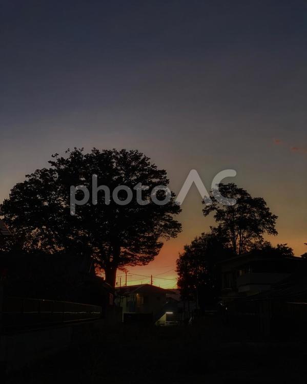 夕暮れ 自然,夕焼け,夕暮れの写真素材