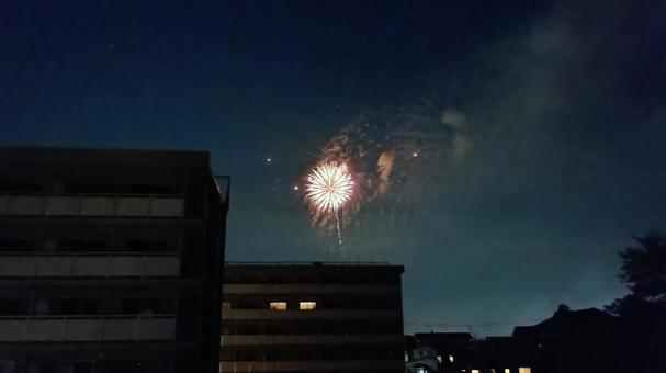 夏の夜空の花火 夏の夜空の花火の写真
