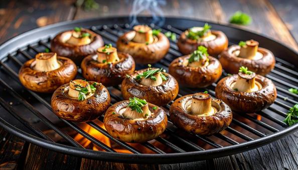 椎茸の炭火焼き 椎茸の炭火焼きの写真