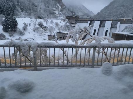 ダムと雪 ダムと雪 雪,積雪,冬の写真素材