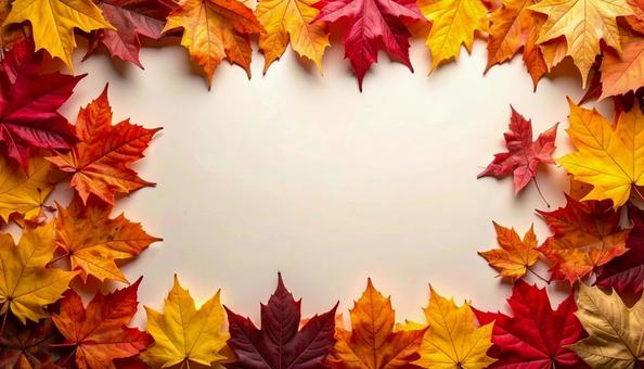 秋の紅葉のフレーム もみじメイン 秋の紅葉のフレーム もみじメインの写真