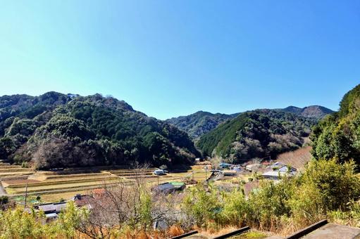 田舎の里山風景 田舎の里山風景 里山,田舎,夏の写真素材