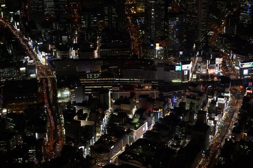 City of the night, helicopter shot, night view, night, JPG