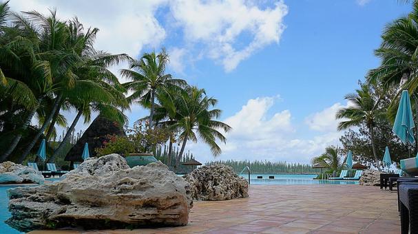 ニューカレドニア358 遊歩道 プール ニューカレドニア358 遊歩道 プール ニューカレドニア,イルデパン島,ルメリディアンイルデパンの写真素材