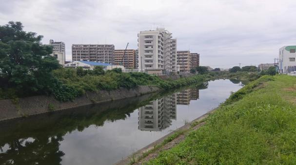 河川-太宰府市 水城 河川-太宰府市 水城 河川,町中,地方の写真素材