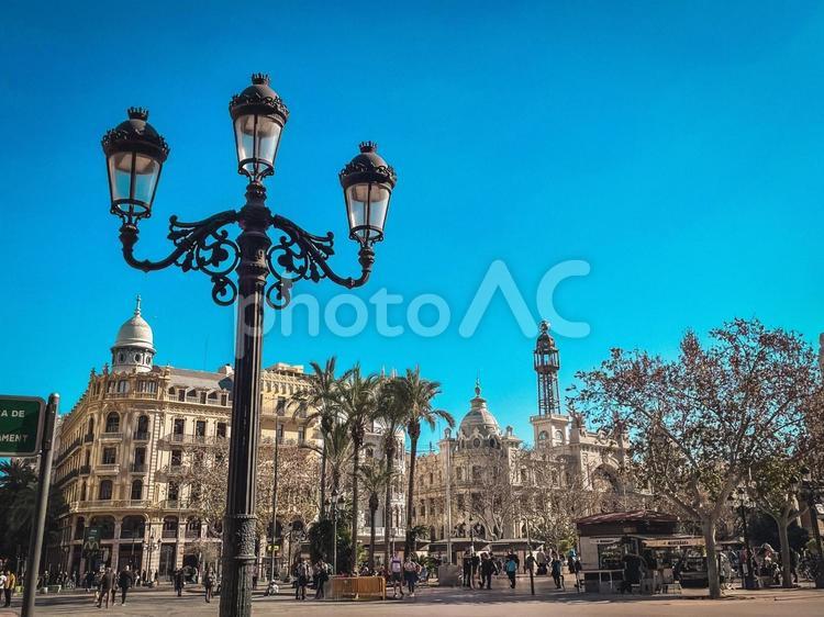スペインの街中の風景　ヨーロッパ 街並み,スペイン,バレンシアの写真素材