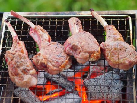 Photo, lammkotelett, lammfleisch, gegrilltes fleisch, 