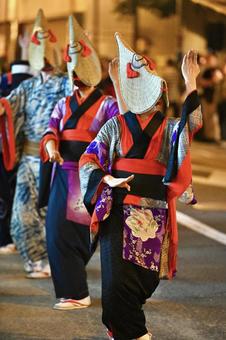 《西馬音内盆踊り》秋田県雄勝郡羽後町 西馬音内盆踊り,西馬音内の盆踊り,羽後町の写真素材