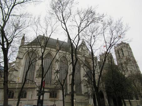 Photo, belgium, brussels, st michael cathedral, 