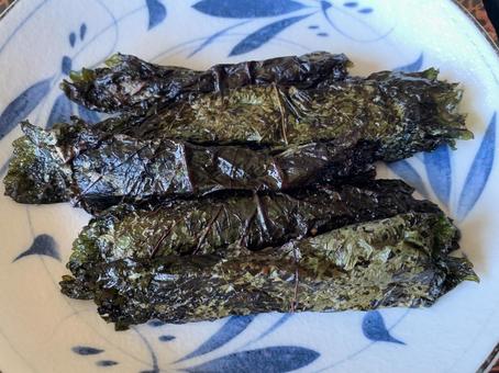 津軽 茄子の葉くるみ 津軽 茄子の葉くるみ 津軽,茄子の葉くるみ,郷土料理の写真素材