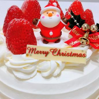 クリスマスケーキ クリスマスケーキ クリスマスケーキ,サンタさん,ショートケーキの写真素材