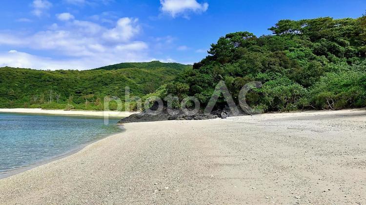 沖縄県慶良間諸島の阿嘉島のアグの浜 アグ,あぐ,サクバルの写真素材