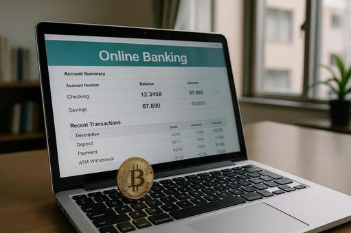 ネットバンキングとビットコイン ネットバンキングとビットコインの写真