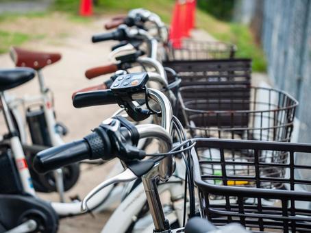 レンタサイクル 自転車,レンタサイクル,駐輪場の写真素材