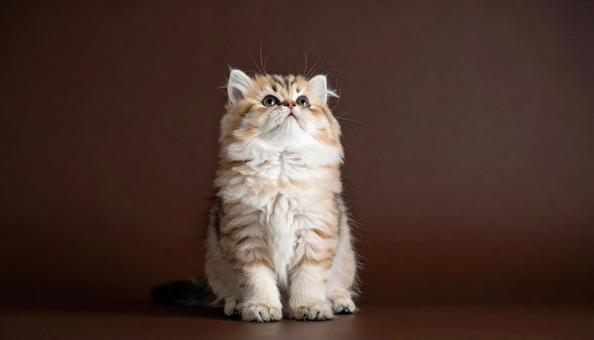 上を見上げる可愛い子猫の写真