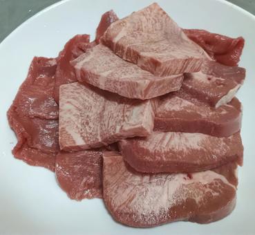 盛り付けた牛タン④ 牛タン,舌,牛の写真素材