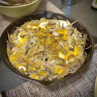 牡蠣の柳川風 旦那飯,男の料理,手料理の写真素材