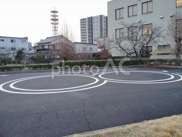 8の字　練習コース 8の字,練習コース,道路の写真素材