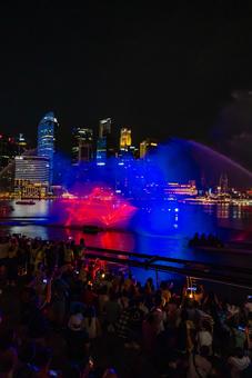 【シンガポール】マリーナベイサンズの噴水の写真