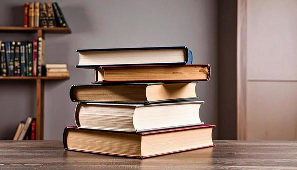 山積みの本のイメージ 積読 山積みの本のイメージ 積読の写真