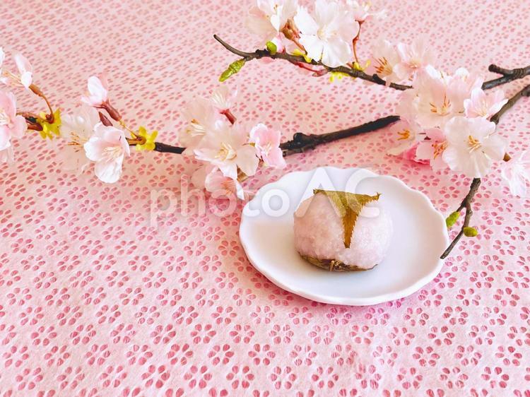 桜とさくら餅 桜,春,さくら餅の写真素材