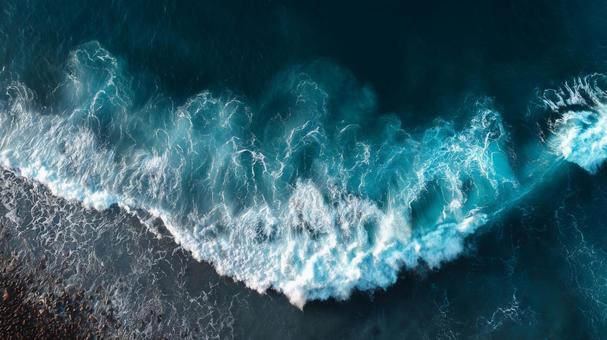 上空から見た海の写真