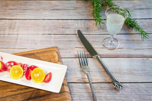 前菜～マリネ・カトラリー・グラス～ オードブル,アペタイザー,パーティーの写真素材