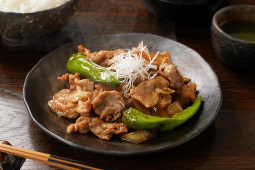 生姜焼き 生姜焼き 生姜焼き,しょうが焼き,ししとうの写真素材