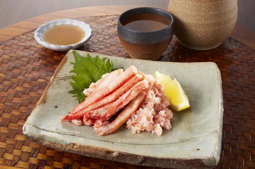ズワイガニ　盛り付け　一品料理　酒の肴 ズワイガニ,盛り付け,一品料理の写真素材