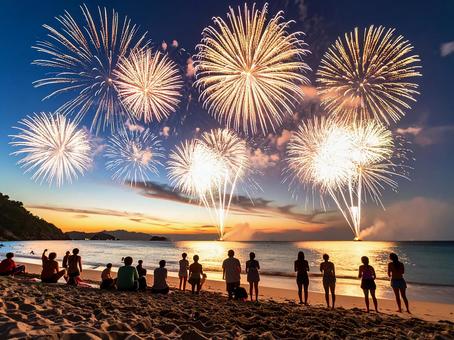 打ち上げ花火の写真