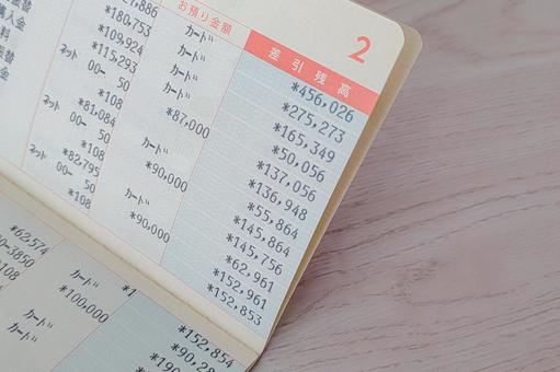 クレジットカード引き落とし口座の通帳 クレジットカード引き落とし口座の通帳 通帳,預金通帳,普通預金の写真素材