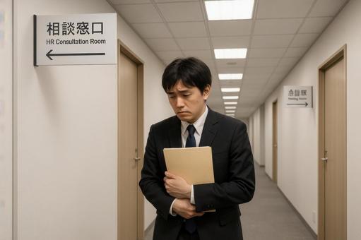 相談窓口に向かう社員 相談窓口に向かう社員の写真