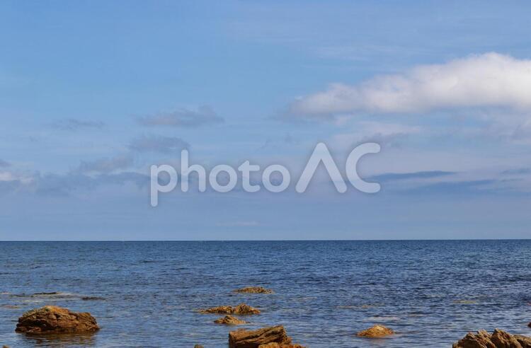空と海と水平線 海,空,青の写真素材