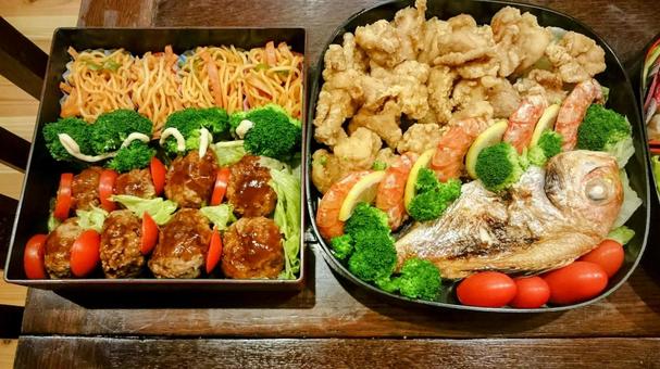 運動会お弁当 運動会お弁当 食べ物,肉,美味しいの写真素材