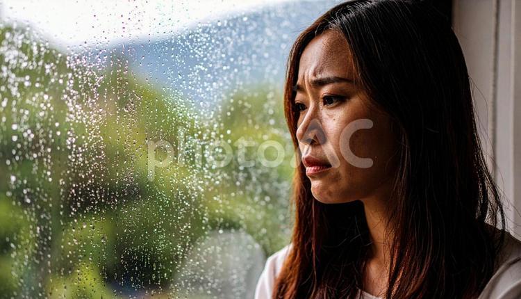 泣き顔の日本人の女性 涙,泣き顔,悲しいの写真素材