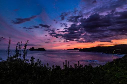 夕焼けの海 夕焼けの海の写真